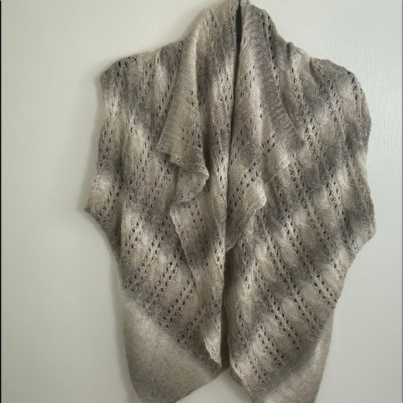 Forever Knit Petite Top Cream/Gray Sz S - Picture 1 of 7